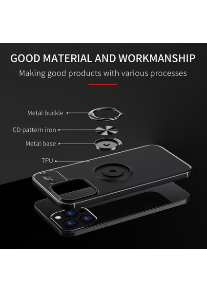 Halka Tutucu Tpu Kılıf Apple İphone 13 Pro Black+Black (Yurt Dışından) modelleri