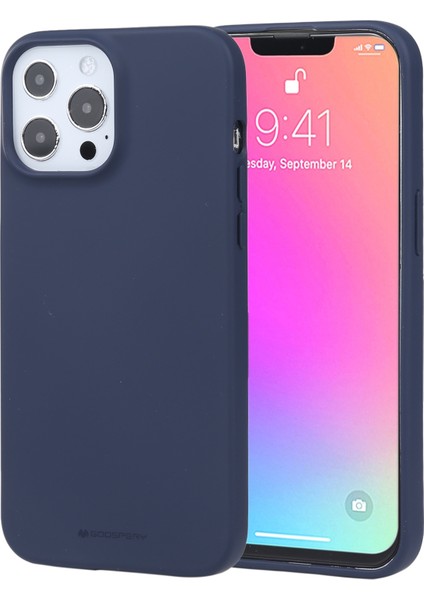 Apple İphone 13 Pro Için Yumuşak Hisli Sıvı Tpu Kılıf Navy Blue (Yurt Dışından)