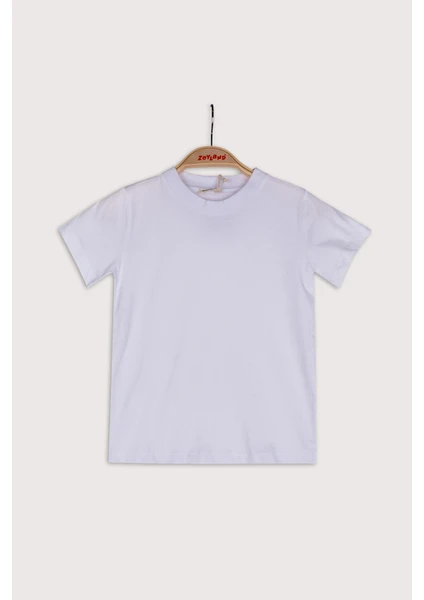 Çocuk Beyaz Basic T-Shirt (4-12YAŞ)