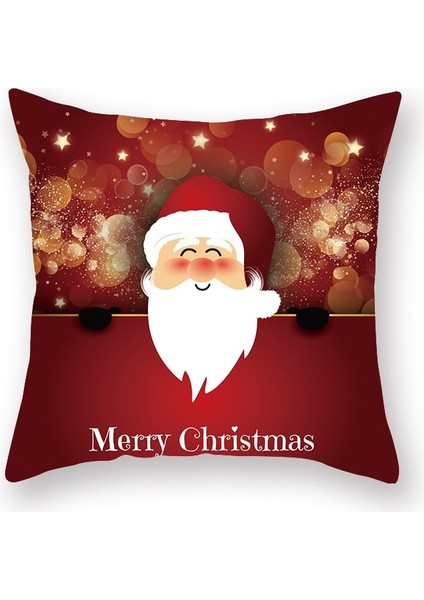 Şeftali Cilt Noel Yastık Kılıfı Kardan Adam Santa (Yurt Dışından)