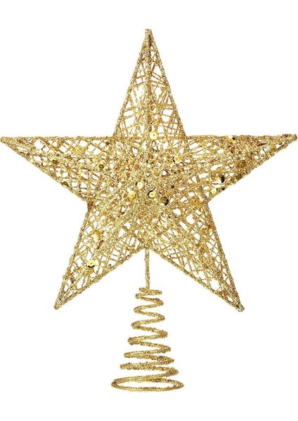 Altın Glitter Noel Ağacı Topper Yıldız (Yurt Dışından)