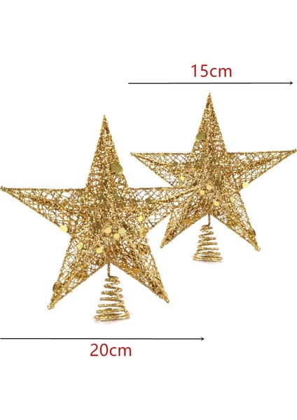Altın Glitter Noel Ağacı Topper Yıldız (Yurt Dışından)