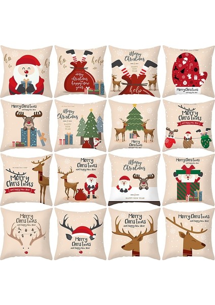 Merry Christmas Yastık Kapak Noel Baba (Yurt Dışından)