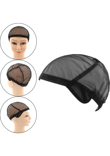 Siyah Peruk Kapaklar Saç Mesh Net Kapak Yüksek Esneklik Dayanıklı Ayarlanabilir Naylon L (Yurt Dışından)