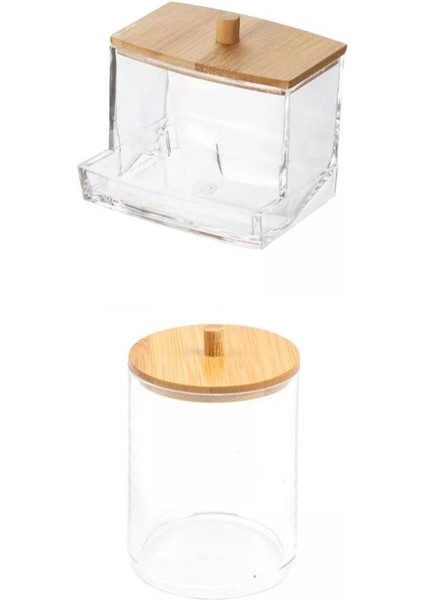 2 Adet Akrilik Pamuklu Swablar Tutucu Dağıtıcı Organizatör Banyo Tezgah Için (Yurt Dışından)