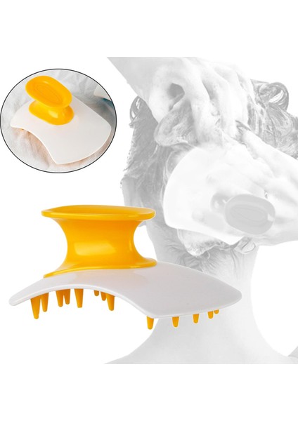 Silikon Saç Şampuan Fırça Fırça Duş Dandruff Kadınlar Sarı Kaldırmak Için (Yurt Dışından)