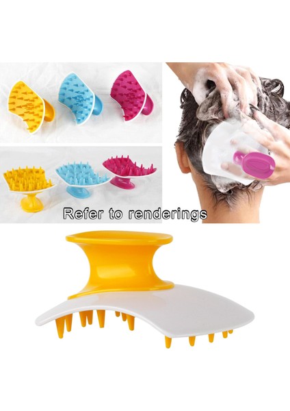 Silikon Saç Şampuan Fırça Fırça Duş Dandruff Kadınlar Sarı Kaldırmak Için (Yurt Dışından)