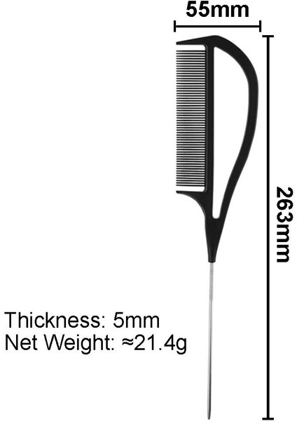 2 Adet Sıçan Kuyruk Tarak Saç Şekillendirici Tarak Isıya Dayanıklı Güzellik Salonu Ev Kullanımı (Yurt Dışından)