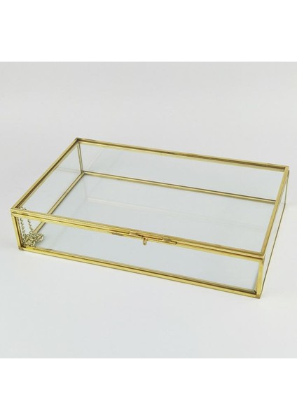 Kadife Cam Takı Ekran Vitrin Küpe Depolama Organizer Keepsake Kutusu (Yurt Dışından)