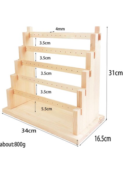 Ahşap Küpe Standı Küpe Tutucu Ekran Standı Takı Vitrin Vitrin 5 Tier (Yurt Dışından)