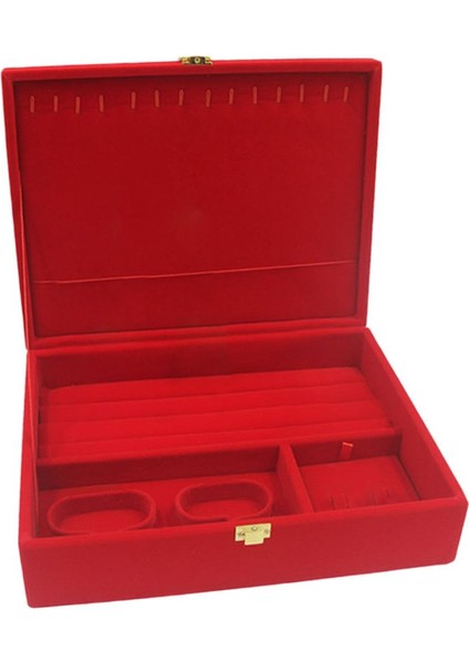 Çok Işlevli Çin Tarzı Kırmızı Kadife Mücevher Kutusu Vaka Bileklik Organizatör (Yurt Dışından)