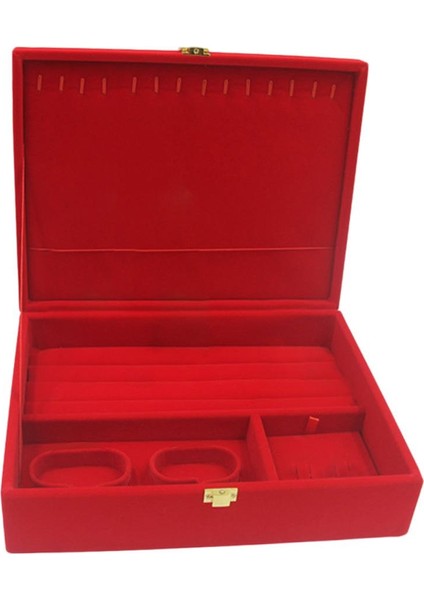Çok Işlevli Çin Tarzı Kırmızı Kadife Mücevher Kutusu Vaka Bileklik Organizatör (Yurt Dışından) fiyatları