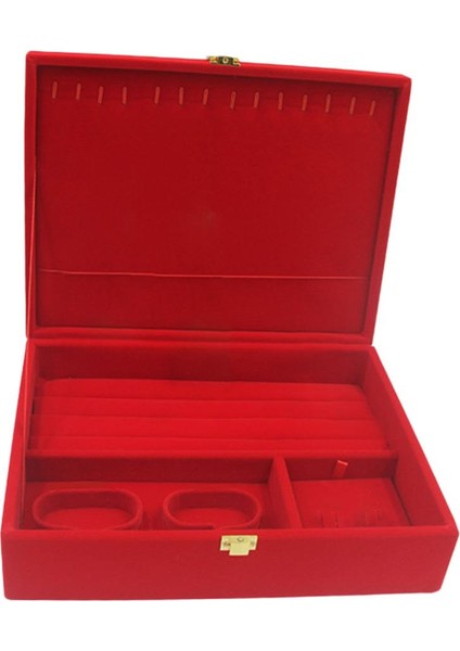 Çok Işlevli Çin Tarzı Kırmızı Kadife Mücevher Kutusu Vaka Bileklik Organizatör (Yurt Dışından) modelleri