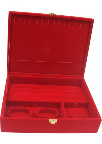Çok Işlevli Çin Tarzı Kırmızı Kadife Mücevher Kutusu Vaka Bileklik Organizatör (Yurt Dışından) fırsatları