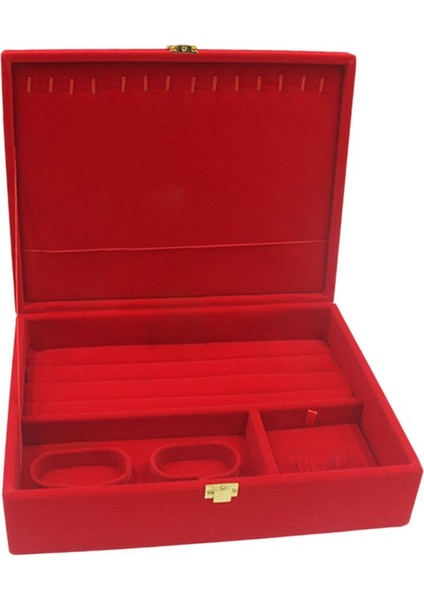 Çok Işlevli Çin Tarzı Kırmızı Kadife Mücevher Kutusu Vaka Bileklik Organizatör (Yurt Dışından) indirimleri