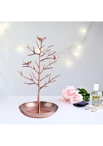 Takı Kuşlar Ağacı Standı Ekran Organizatör Yüzük Küpe Tutucu Raf Ev Kullanımı Bronz (Yurt Dışından) indirimleri