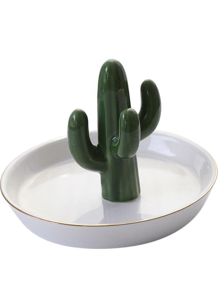 Kişiselleştirilmiş Kaktüs Seramik Brinks Tepsi Kolye Takı Tepsi Ev Dekor Yeşil (Yurt Dışından) fırsatları