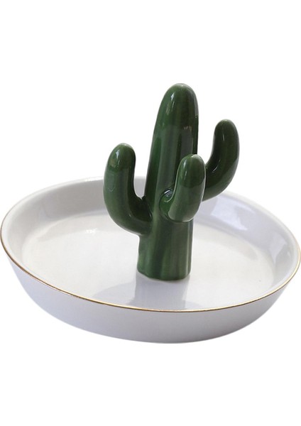 Kişiselleştirilmiş Kaktüs Seramik Brinks Tepsi Kolye Takı Tepsi Ev Dekor Yeşil (Yurt Dışından) indirimleri