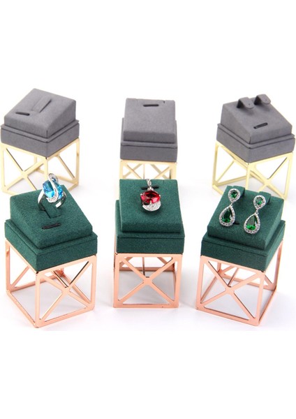 Kadife ve Metal Takı Ekranı Standı Raf Tepsi Organizatör Mağazası Küpeler Için Organizasyon Gray (Yurt Dışından) modelleri