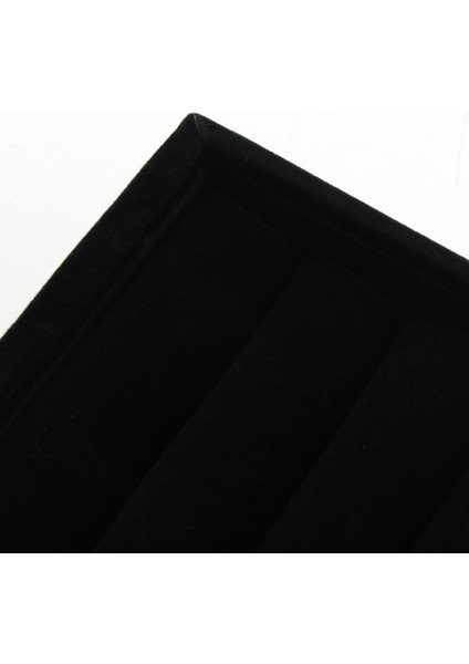 Siyah Kadife Takı Vitrin Istiflenebilir Mücevher Tepsi Kılıfı Kutusu 20X1X3CM - 5 (Yurt Dışından)