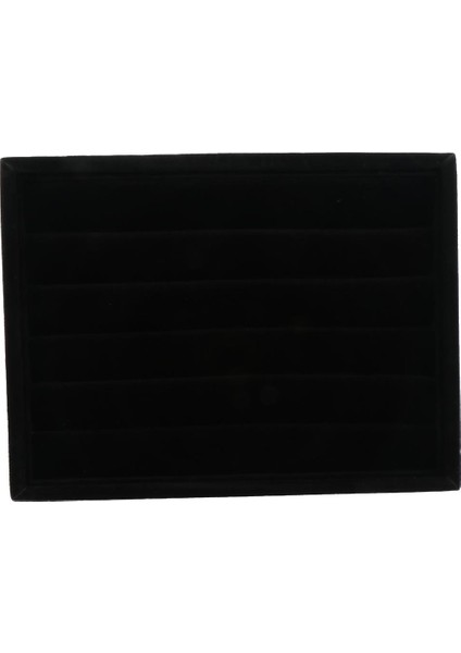 Siyah Kadife Takı Vitrin Istiflenebilir Mücevher Tepsi Kılıfı Kutusu 20X1X3CM - 5 (Yurt Dışından)