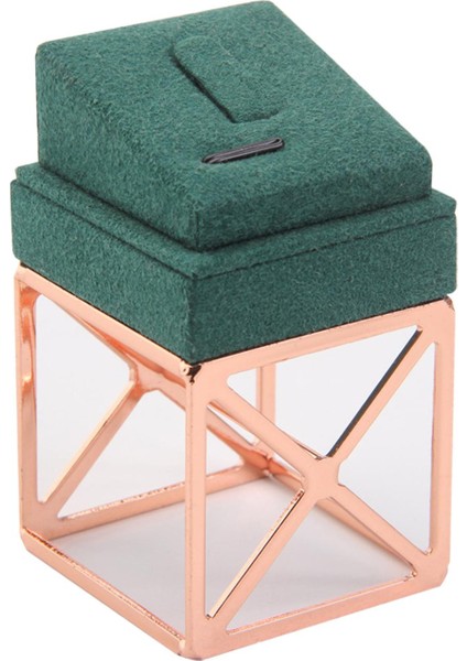 Kadife ve Metal Takı Ekranı Standı Raf Tepsi Organizatör Mağaza Yeşil Yüzük Yeşil (Yurt Dışından)