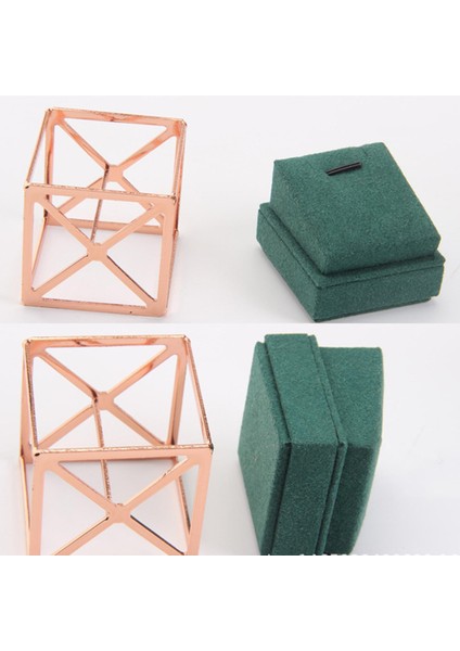 Kadife ve Metal Takı Ekranı Standı Raf Tepsi Organizatör Mağaza Yeşil Yüzük Yeşil (Yurt Dışından) fırsatları