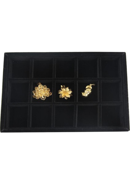 Siyah Kadife Çekmece Takı Organizatör Tepsi Ekran Vitrin Çok Işlevli 2 (Yurt Dışından) fiyatları