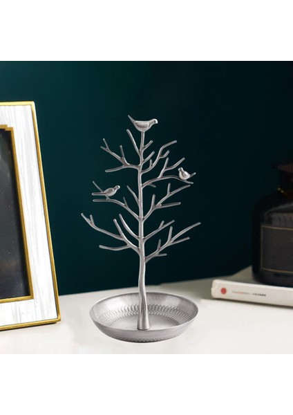 Takı Kuşlar Ağacı Standı Ekran Organizatör Yüzük Küpe Tutucu Raf Ev Kullanımı Gümüş (Yurt Dışından) fırsatları