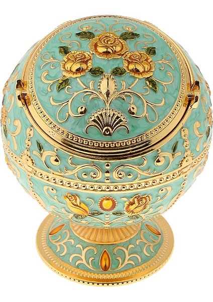 Vintage Çinko Alaşımlı Mücevher Kutusu Narin Rüzgar Geçirmez Metal Küllük Fantezi Hediyeler Yeşil Gül (Yurt Dışından) fiyatları