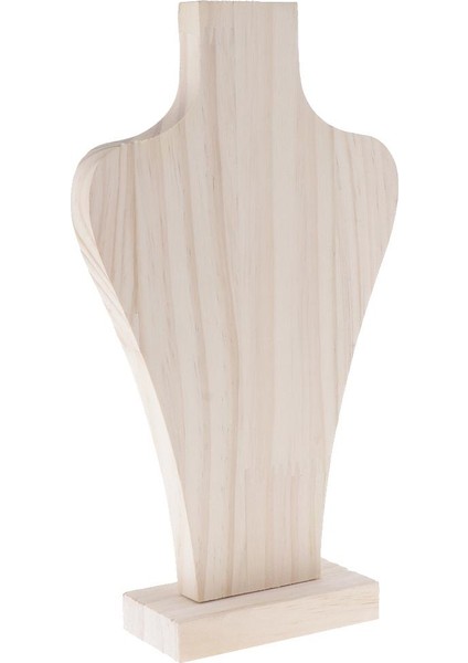 Takı Kolye Zincir Kolye Ekran Büstü Standı Doğal Ahşap 22.5 cm S-22.5cm (Yurt Dışından)