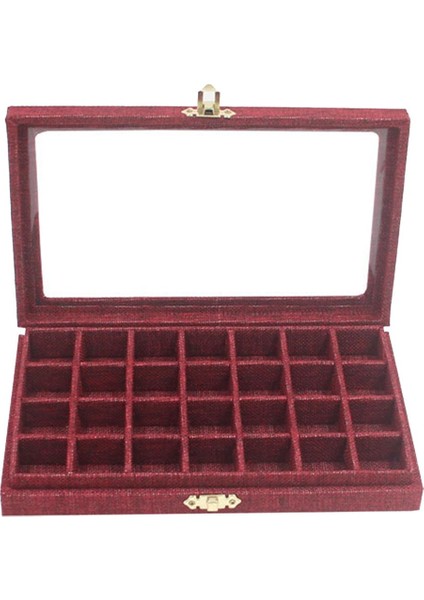 28 Izgaralar Temizle Takı Tepsisi Vitrin Ekran Depolama Keten Durumda Morumsu Kırmızı (Yurt Dışından) modelleri