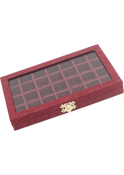 28 Izgaralar Temizle Takı Tepsisi Vitrin Ekran Depolama Keten Durumda Morumsu Kırmızı (Yurt Dışından) fırsatları