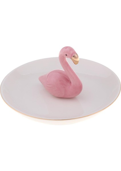 Seramik Yüzük Tutucu Çanak Takı Organizatör Tepsi Beyaz Çanak Pembe Flamingo (Yurt Dışından) indirimleri