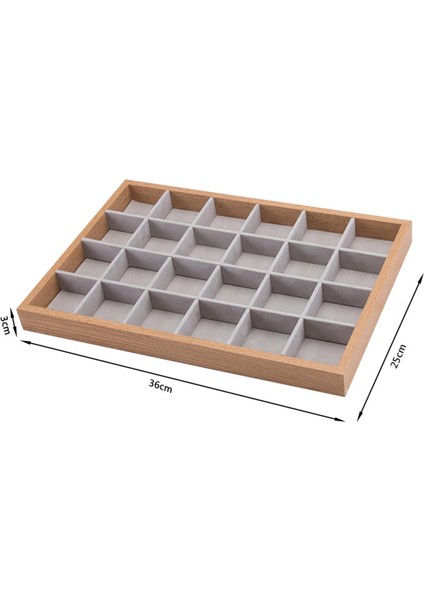 Ahşap 24 Bölmeli Takı Kutusu - Kahverengi (Yurt Dışından)