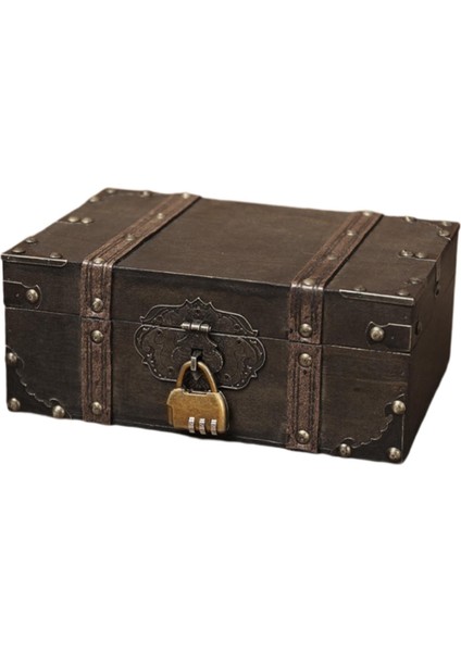 Ahşap Vintage Hazine Göğüs Ahşap Mücevherat Saklama Kutusu Kasa Organizatör 2702GREY (Yurt Dışından) fiyatları