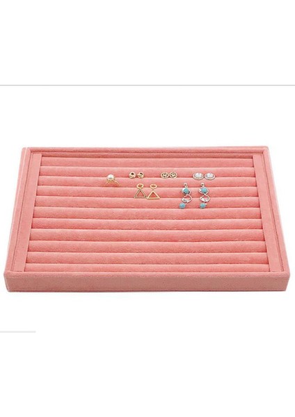 Kadife Takı Küpe Yüzük Vitrin Ekran Organizatör Tepsi (B) Tutucu Kılıfı Yuvarlak Bar (Yurt Dışından) fırsatları