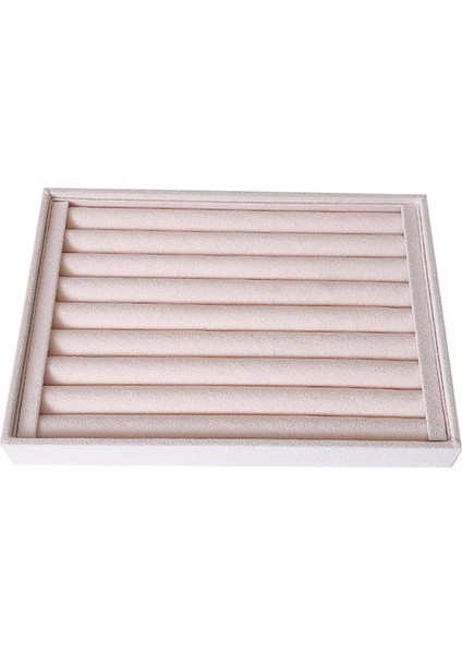 Bej Kadife Takı Ekran Tepsi Tutucu Kutusu Show Kılıf Organizatör Kadın Stil 05 Için (Yurt Dışından)