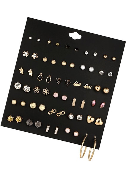 30 Pairs Moda Kore Saplama Küpe Kristal Inci Küpe Moda Takı 4 (Yurt Dışından) fırsatları