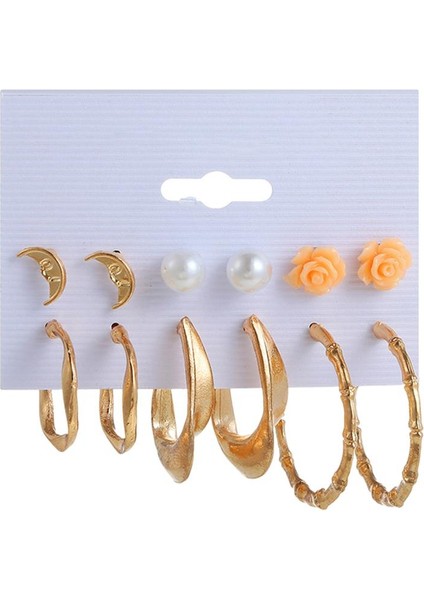 Saplama Küpe Seti Kadınlar Daire Damlası Vintage Doğum Günü Partisi Hediyeler Inci Çiviler E0047 (Yurt Dışından) fiyatları