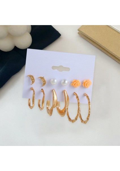 Saplama Küpe Seti Kadınlar Daire Damlası Vintage Doğum Günü Partisi Hediyeler Inci Çiviler E0047 (Yurt Dışından) indirimleri