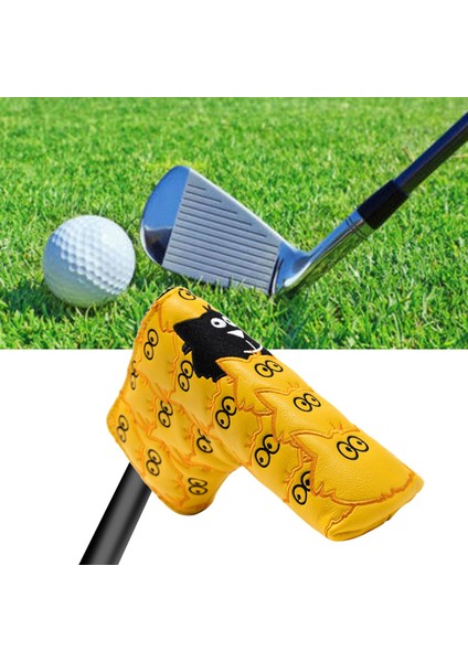 Golf Atıcı Kapak Headcover Blade Koruma Pu Deri Kafa Kapak Kollu (Yurt Dışından)