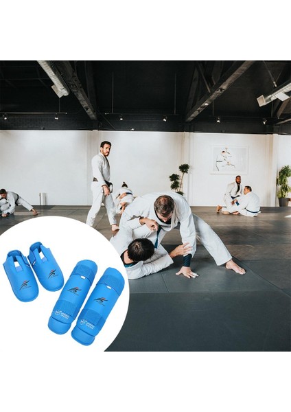 Shin Instep Koruyucular Bacak Koruyucu Kickboks Ayak Koruyucu Eğitim Mma S Blue (Yurt Dışından)