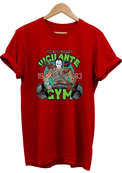 Ninja Turtles Casey Jones Baskılı %100 Pamuk Oversize T-Shirt Büyük Beden Tişört