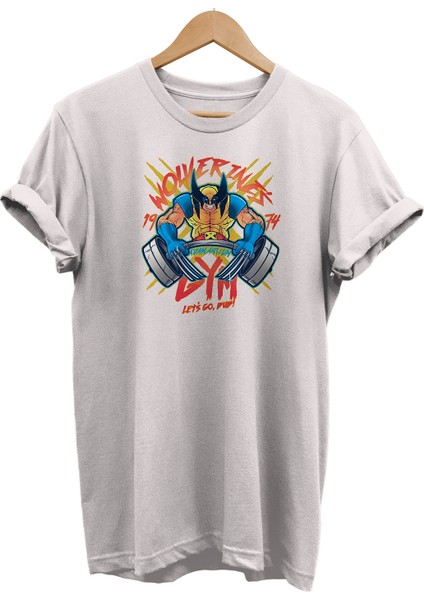 X-Men Wolverine Gym Baskılı %100 Pamuk Oversize T-Shirt Büyük Beden Tişört