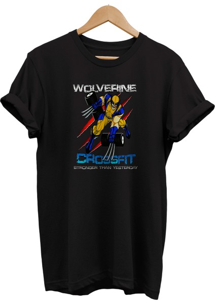 X-Men Wolverine Gym Baskılı %100 Pamuk Oversize T-Shirt Büyük Beden Tişört