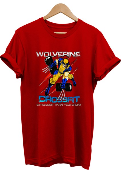 X-Men Wolverine Gym Baskılı %100 Pamuk Oversize T-Shirt Büyük Beden Tişört