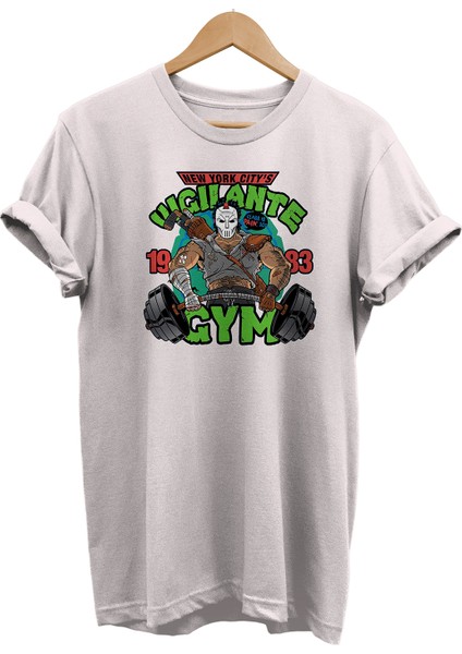 Ninja Turtles Casey Jones Baskılı %100 Pamuk Oversize T-Shirt Büyük Beden Tişört