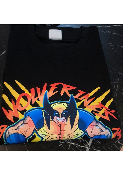 X-Men Wolverine Gym Baskılı %100 Pamuk Oversize T-Shirt Büyük Beden Tişört