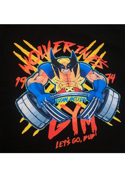 X-Men Wolverine Gym Baskılı %100 Pamuk Oversize T-Shirt Büyük Beden Tişört